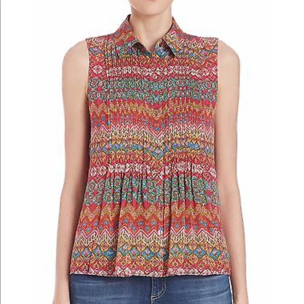 Diane von Furstenberg Pintucked Silk Blouse